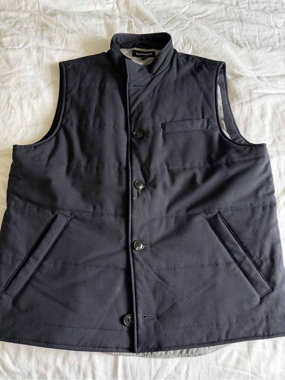 Bonobos Men's Black Quilted Button-Front Vest